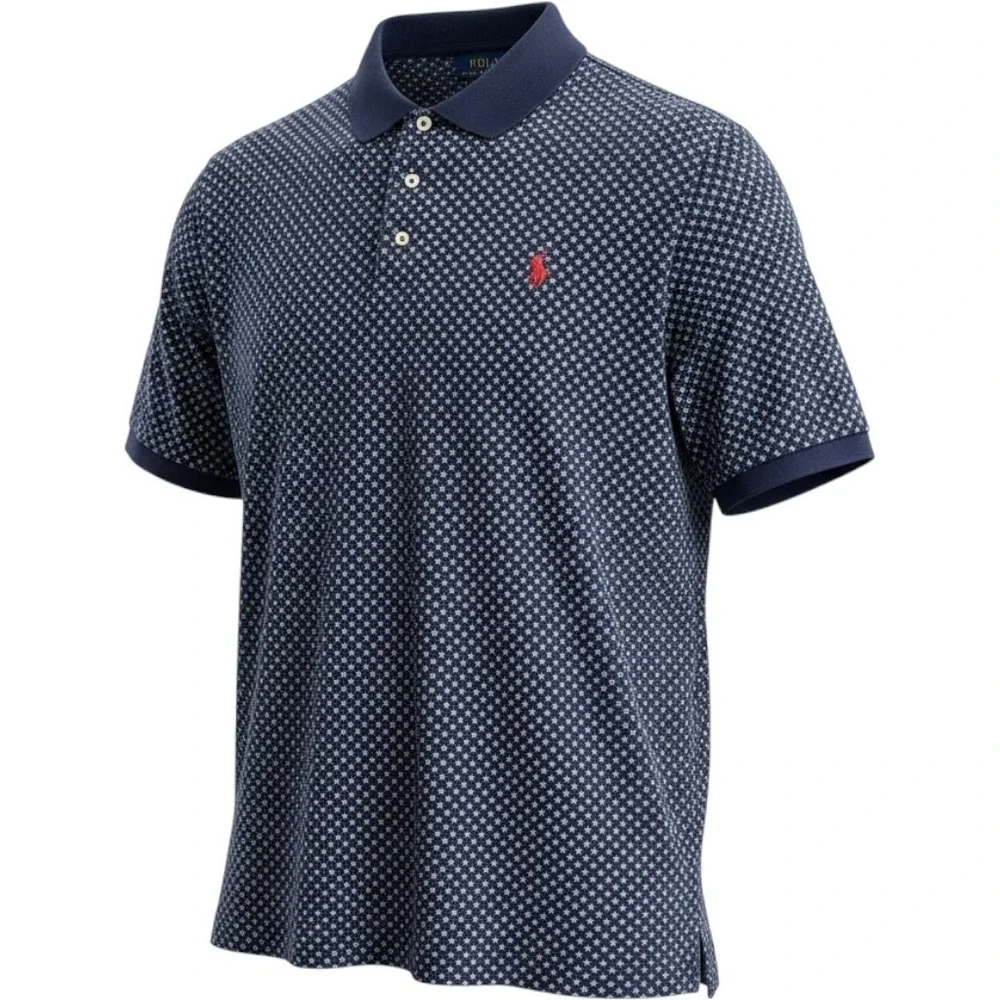 Polo Ralph Lauren Polo Shirt Mens XL Blue Anchor Print Short Sleeve Pony Logo